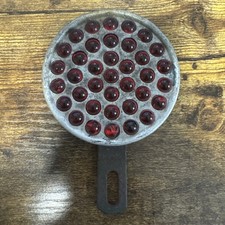 Vintage Automobile Marble Red Glass Reflector Tail Light License Plate Topper