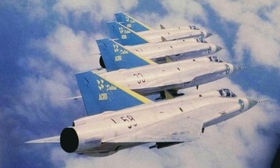 MYK  1/144 SAAB J-35B DRAKEN SWEEDISH AIR FORCE ''ACRO DELTAS'' DECAL, VEY NICE!