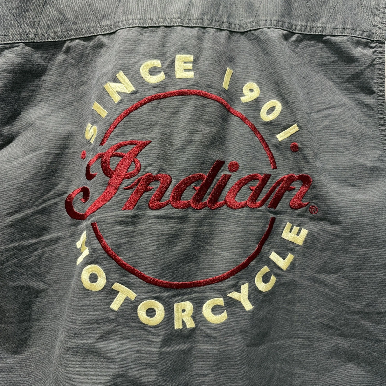 Indian Motorcycle Men's Gray Button Front Vest XL Embroidered Official Licensed - product detail image 6