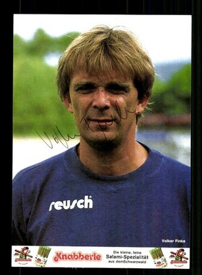 Volker Finke Autogrammkarte SC Freiburg 1991-92 Original Signiert