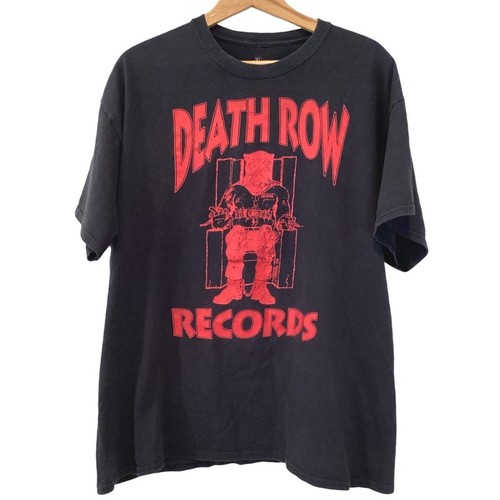 Death Row Records T-Shirt Mens XL Black Red Graphic Logo Hip Hop Rap Tee