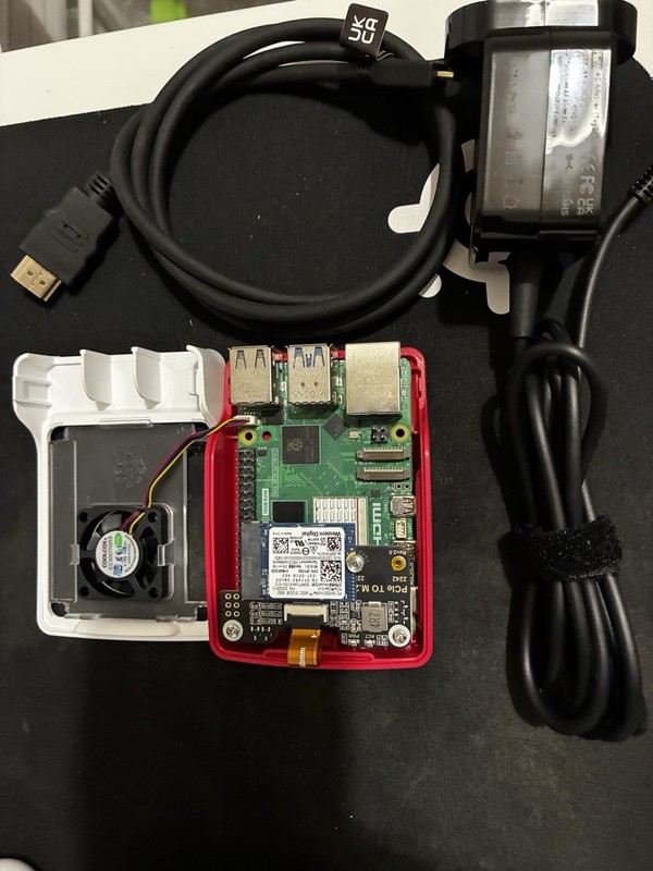Raspberry Pi 5 16GB NVMe 2230 512GB HAT PCIe Power supply 27W Micro HDMI + Case