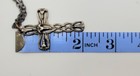 Vintage Italy Resurrection Lily Flowers  Cross Pendant Necklace Silver Signed — photo 10