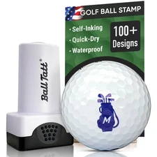 Ball Tatt - M Golf Bag Golf Ball Stamp Marker Quick-Dry Self-Inking Ball Stamper