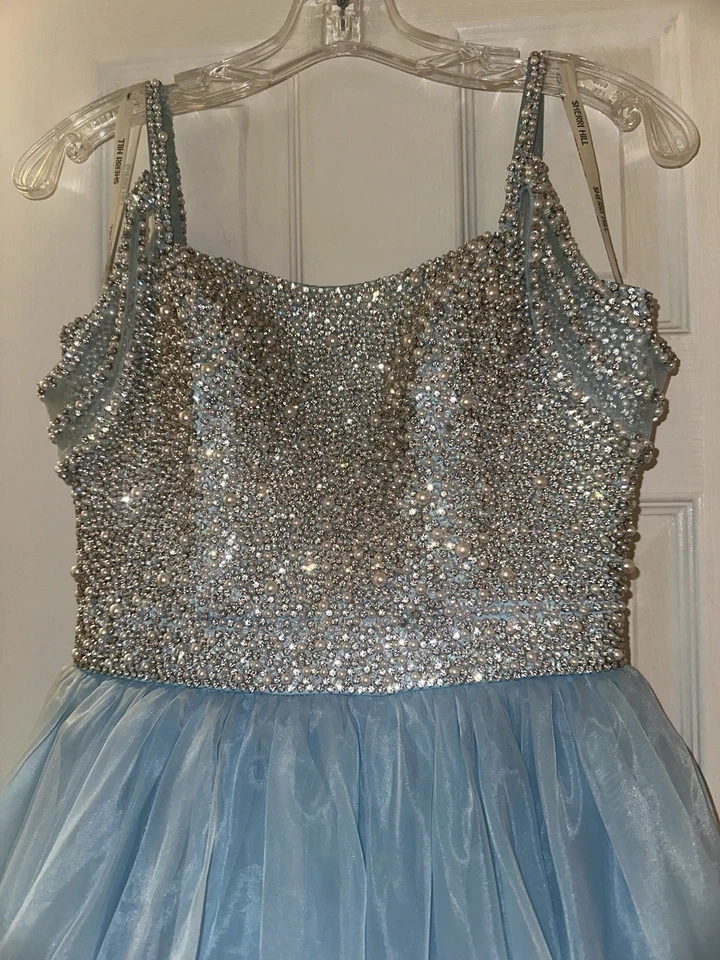 Sherri Hill Blue Formal Gown Style 54976 Size 2 Prom Dress - Image 3 of 4