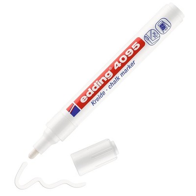 Edding Kreidemarker 4095 - weiß mit Rundspitze 2-3 mm