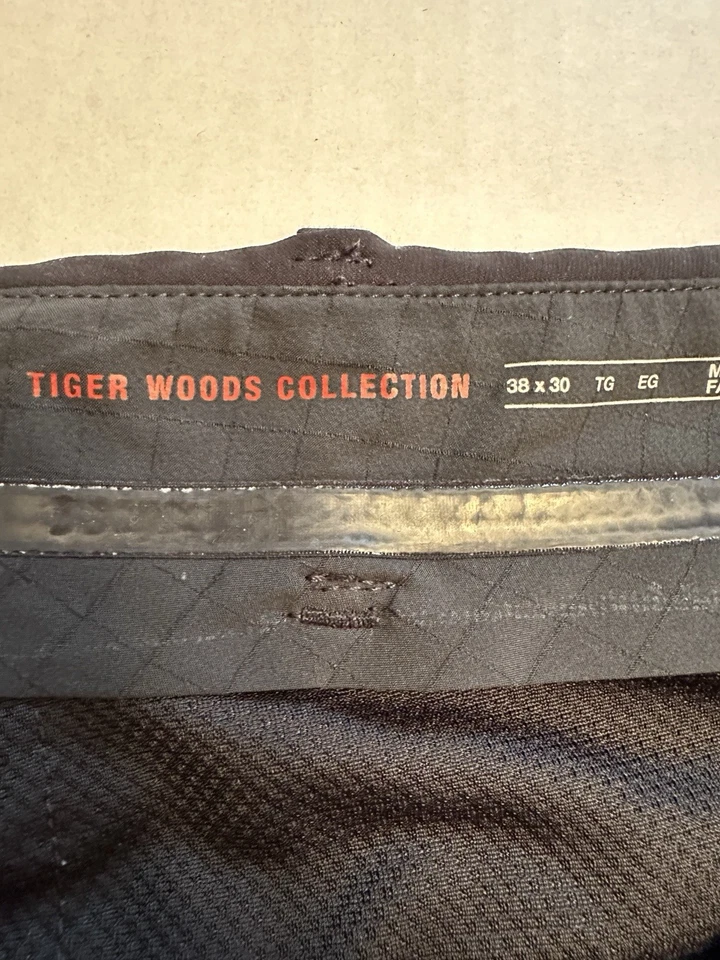 Nike Size 38x30 Tiger Woods Collection Black Golf Pants Dri Fit Snap Closure - Image 3 of 4