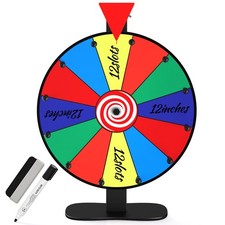 Editable 12-Inch Color Prize Wheel with Dry Erase Board for Parties Events