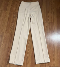 Michael Kors COLLECTION Trousers Womens Sz 4 Nude Pink Wide-Leg Italy Wool $1190