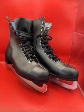 VTG Men's Black Leather Canadian Flyer Figure Ice Skates Size 9. Pre-owned