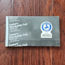 NOS Carters Reinkable Felt Blue Stamp Pad Long Lasting 6 1/4 x 3 1/4 Sealed