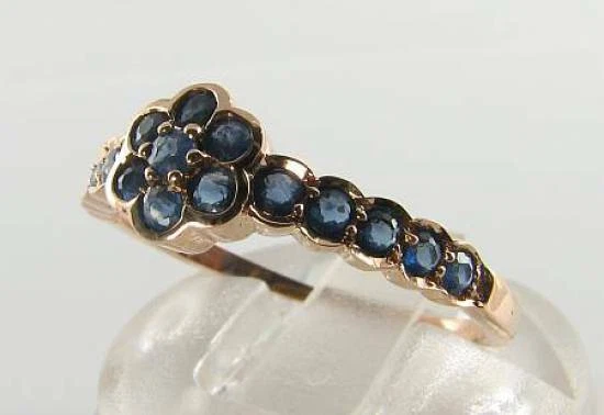 Anillo Eternity Oro Rosa 9ct Zafiro Rosa 9K 9CT Talla O