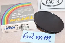 NEW Vtg TIFFEN 62mm FRONT LENS CAP, 62mm Metal Front Screw-In Lens Cap - MINT