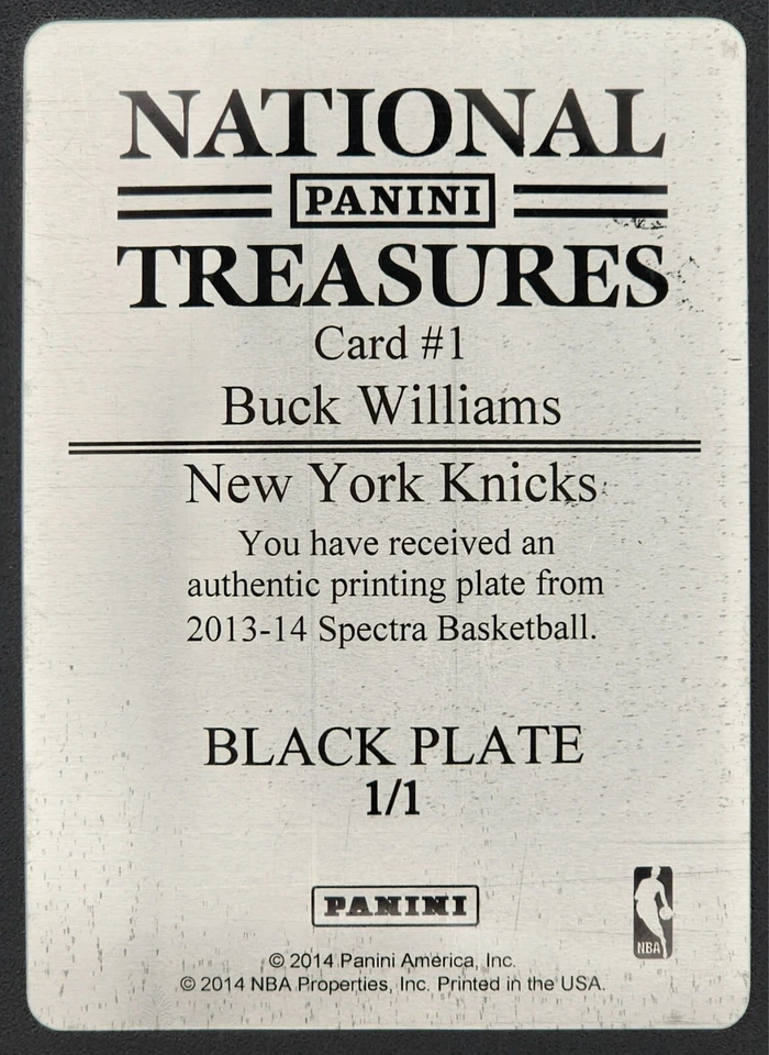 BUCK WILLIAMS 2013-14 Panini Spectra Spectacular PRINTING PLATE SP 1/1 Knicks of - Image 2 of 3