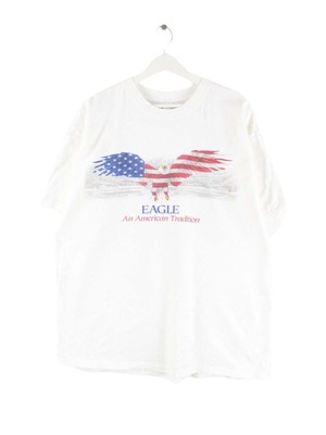 Anvil 00s USA Eagle Print T-Shirt Weiß XL Herren