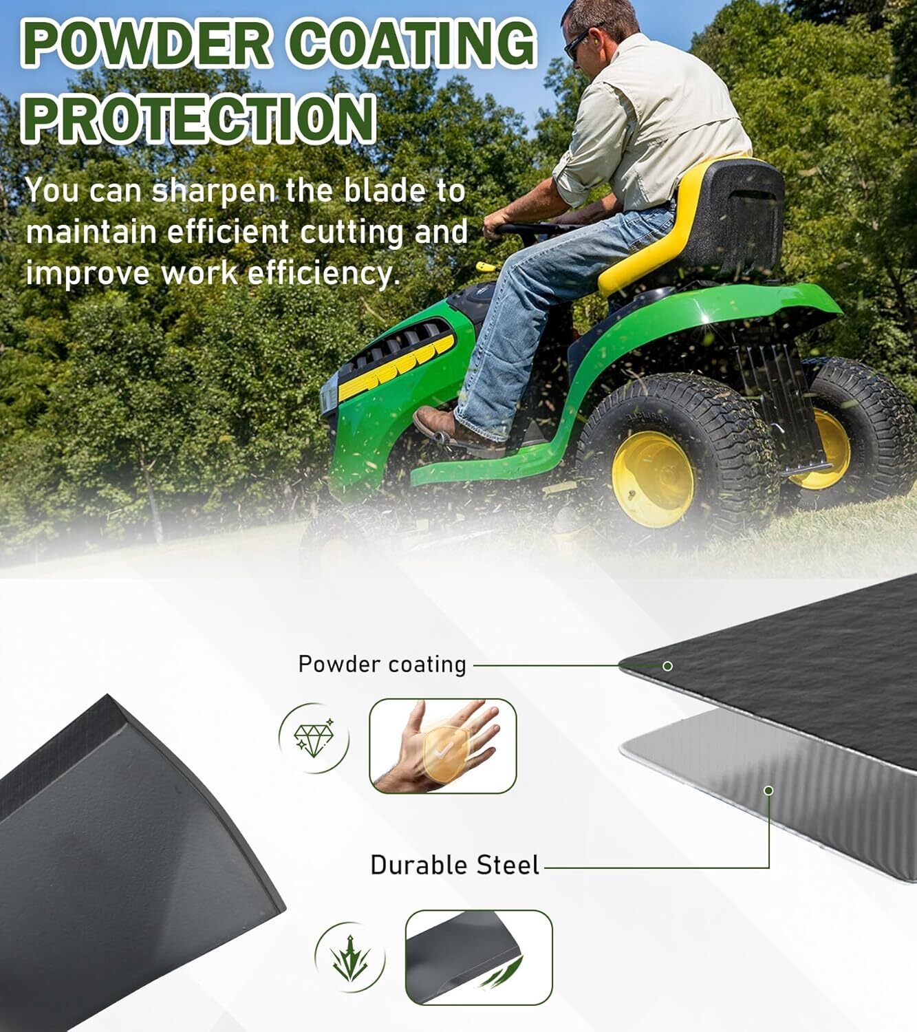 3pcs Lawn Mower Blades Mower Replacement Parts with 48" Deck for John Deere NEW