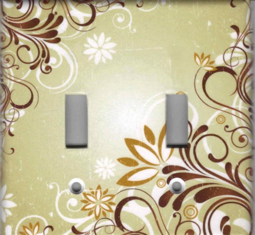 FLOWER SPLASH ON TAN BEIGE SHABBY CHIC HOME DECOR LIGHT SWITCH PLATE OR OUTLET - Picture 5 of 31