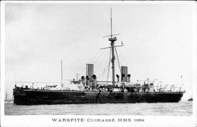 British Royal Navy Battleship Cruiser HMS Warspite SHIPPING NAVAL OLD PHOTO