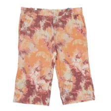 LOGO LOUNGE Lori Goldstein Pink Tie Dye Waffle Thermal Cropped Pants SIZE XL