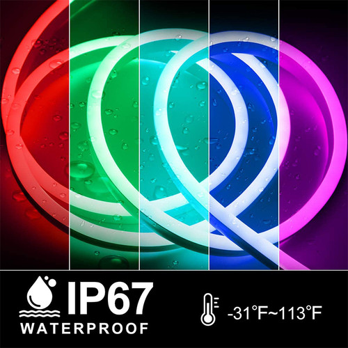 12V RGB LED Neon Strip Rope Lights Outdoor Waterproof Flex Xmas Party Neon Sign - Picture 5 of 21