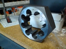 1 3/4"-8 CARBON STEEL HEXAGONAL RE-THREADING DIE