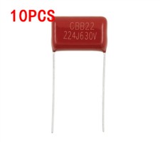 10pcs CBB Metallized Polyester Film Capacitor 630V 224J 220NF Pin 15MM