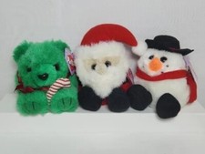 Vtg 90's SWIBCO Puffkins Christmas Plush Lot of 3 Jingles HO HO Flurry W/ Tags