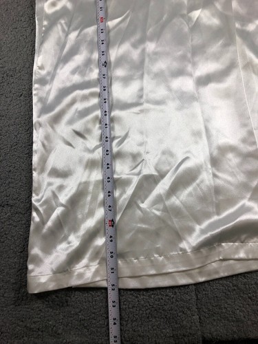 Oscar de la Renta Robe Womens M White Satin Pink Label Vintage Nightgown No Belt - Picture 8 of 8