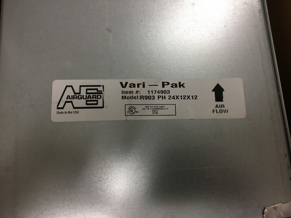 Vari Pak Filter Airguard 1174903 Vari Pak Model R803 REG 24x12x12 Air Filter | eBay