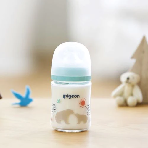 Pigeon - Breast Milk Feeling Heat-Resistant Glass Bottle - 160ml - Bear - Picture 4 of 8