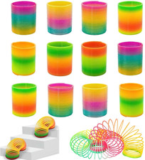 JOHOUSE Rainbow Magic Spring, 12 PCS Colorful Neon Plastic Spring Toy, Fun Goodi