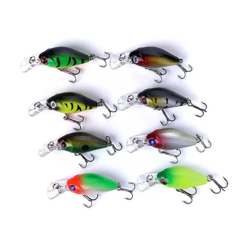 8pcs Crankbaits 5cm/4.4g Minnow Fishing Lures Hook Tackle Hard Bait Wobbler - 第 1/11 張圖片