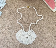 Macrame Hand-Woven Tassel Necklace Cotton Bohemian Boho Accessories