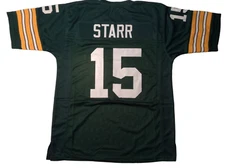 UNSIGNED CUSTOM Sewn Stitched Bart Starr Green Jersey - M, L, XL, 2XL, 3XL