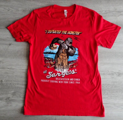 Sarges Deli T Shirt  I Defeated The Monster New York Pastrami Sandwich Kong M