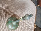 VINTAGE NEKER ART ISRAEL GLASS BLOWN  GREEN  OPALESCENT PERFUME BOTTLE 5.5IN TAL — photo 10