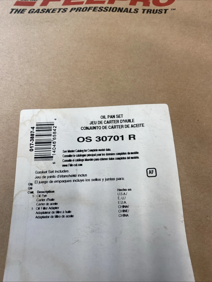 Fel-Pro OS30701R Engine Oil Pan Gasket F+S! - Image 2 of 3