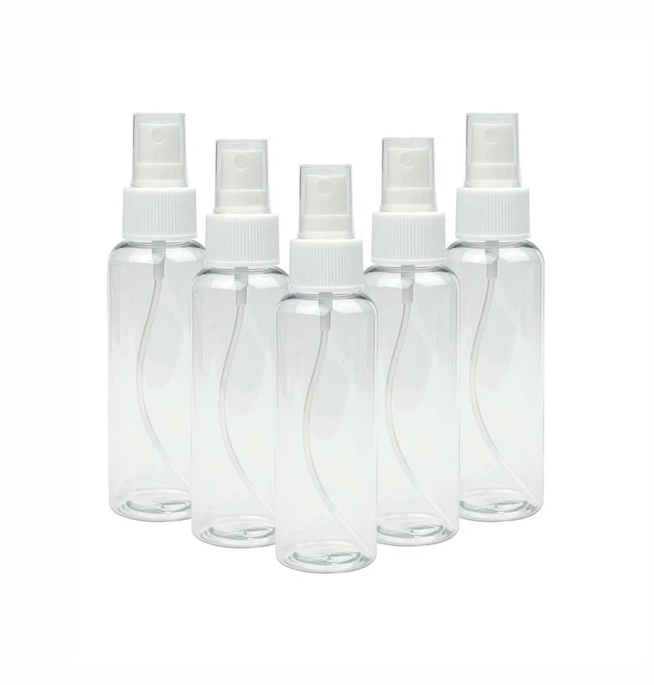 UNDISCLOSED 100 BULK - 100ML Empty Plastic Bottles+Spray Caps for Hand Gels & Lotion Travel