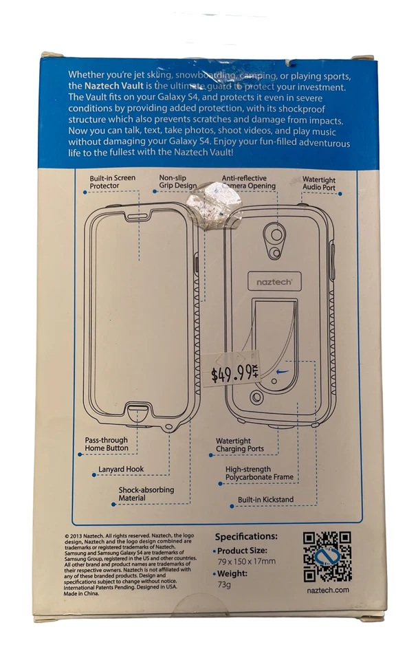Funda Impermeable Naztech The Vault para Samsung Galaxy S4, Rosa Foto 4 de 4