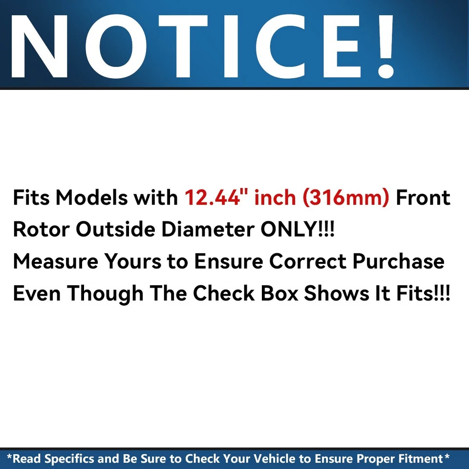 Kit de pastillas de cerámica de rotores de freno de disco delanteros de 12,44 pulgadas para Ford Edge 2015-2020 Foto 2 de 4