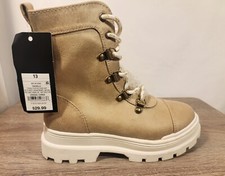 Art Class-Girl's Tan Willa lace-up faux fur Sherling Style boots size 13
