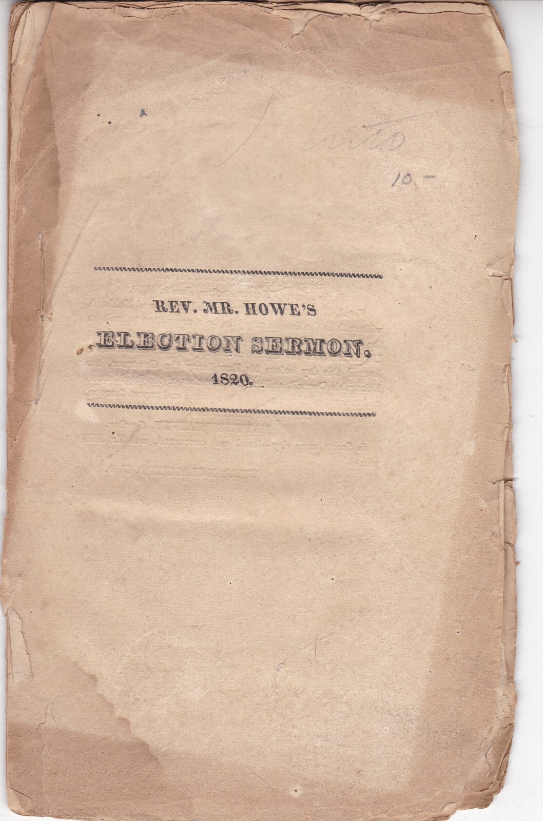 1820  Rev. Howe's Election Sermon State of New Hampshire