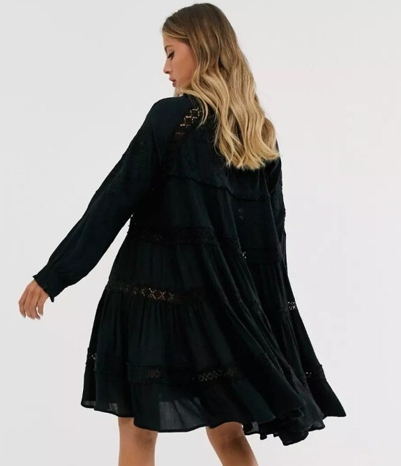 free people piece of your heart mini dress Free People Piece Of Your Heart Mini Dress - Black