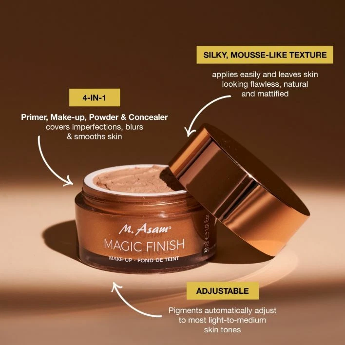 M.Asam Magic Finish MakeUp Mousse 4-in-1 Primer Concealer Foundation Filler 30ml - Image 3 of 4