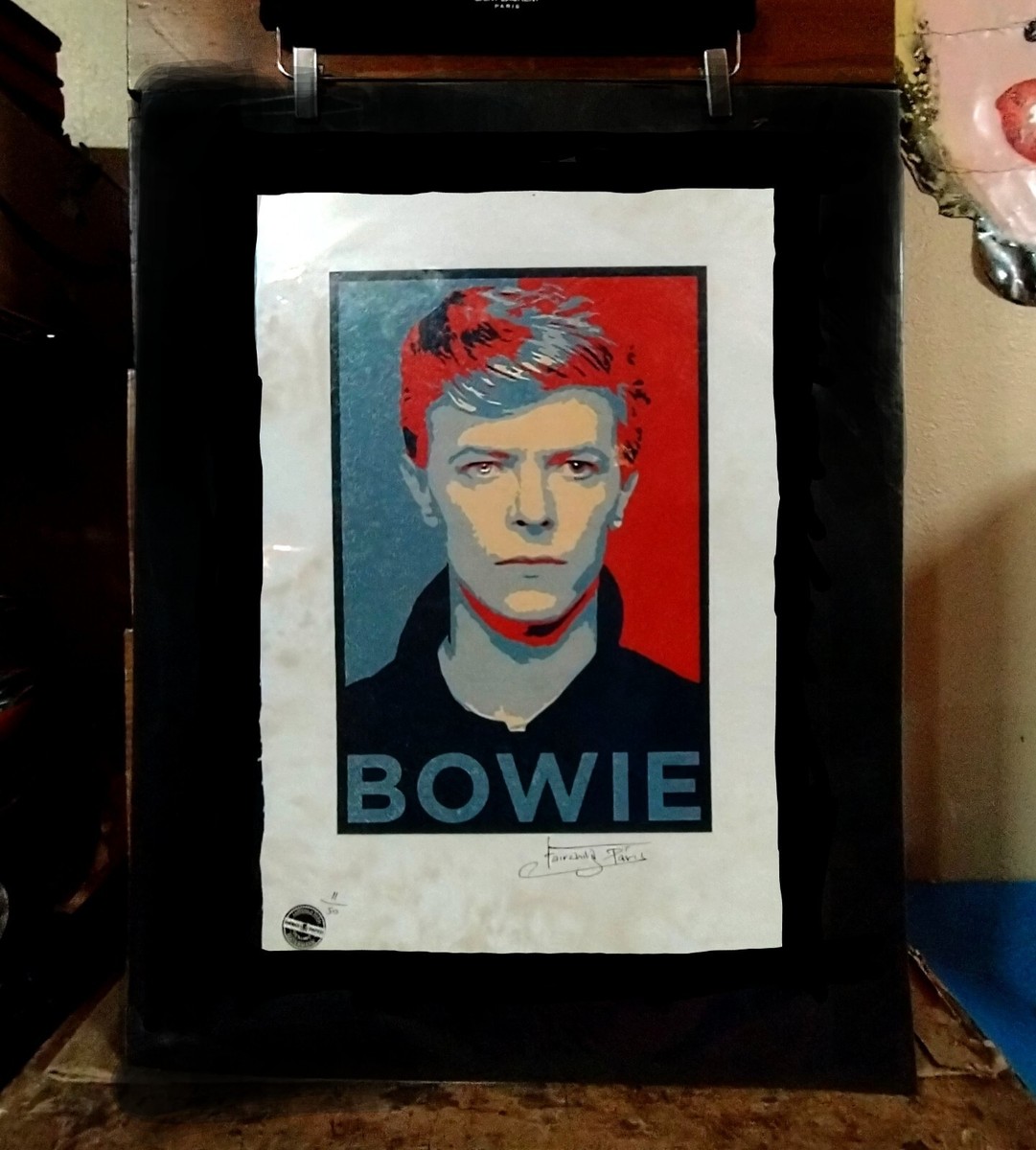 David Bowie, Limited Edition Print 22 in. x 15 in. Hand Signed