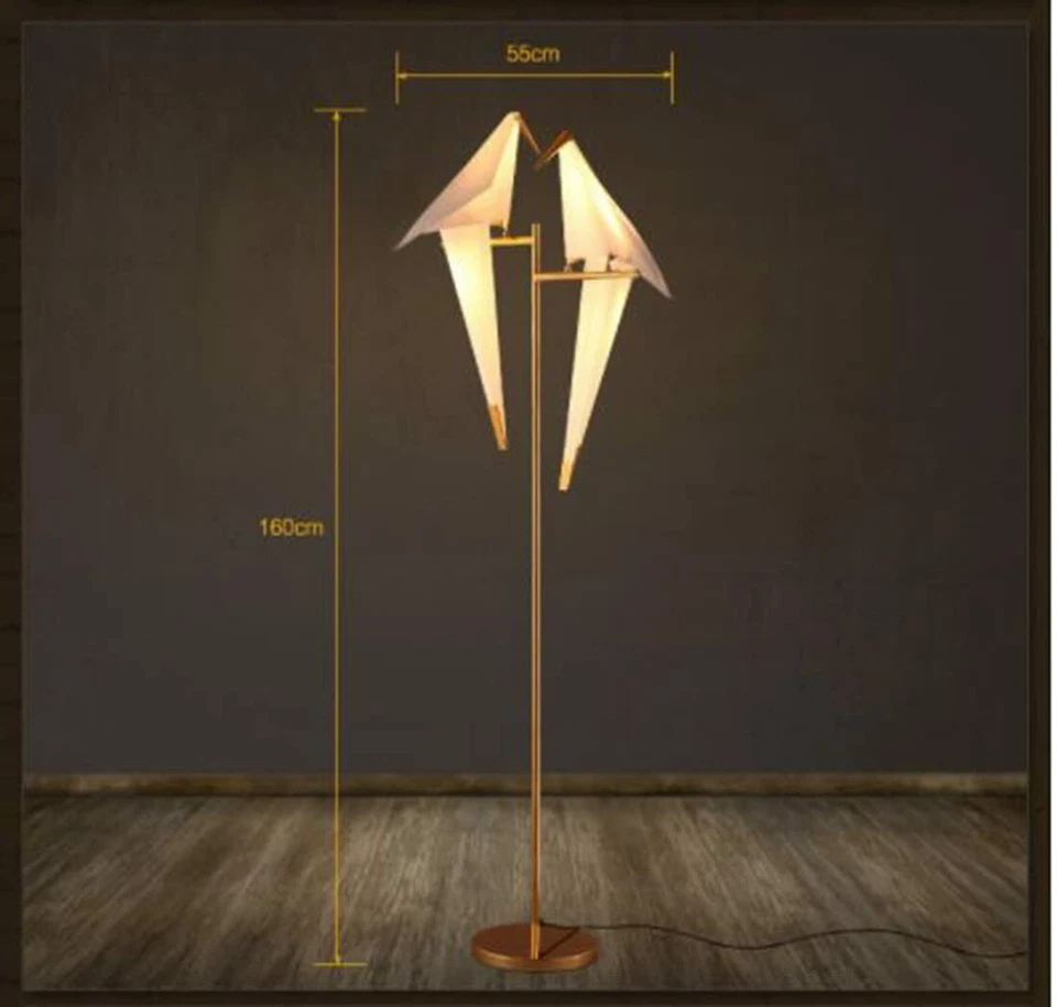 Lámpara de pie moderna de 72 pulgadas acabado dorado pájaro columpio luz de pie adecuada para dormitorio Foto 3 de 4
