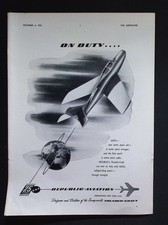 Original 1957 Advert Republic Aviation Thunder-Craft Jet Aircraft