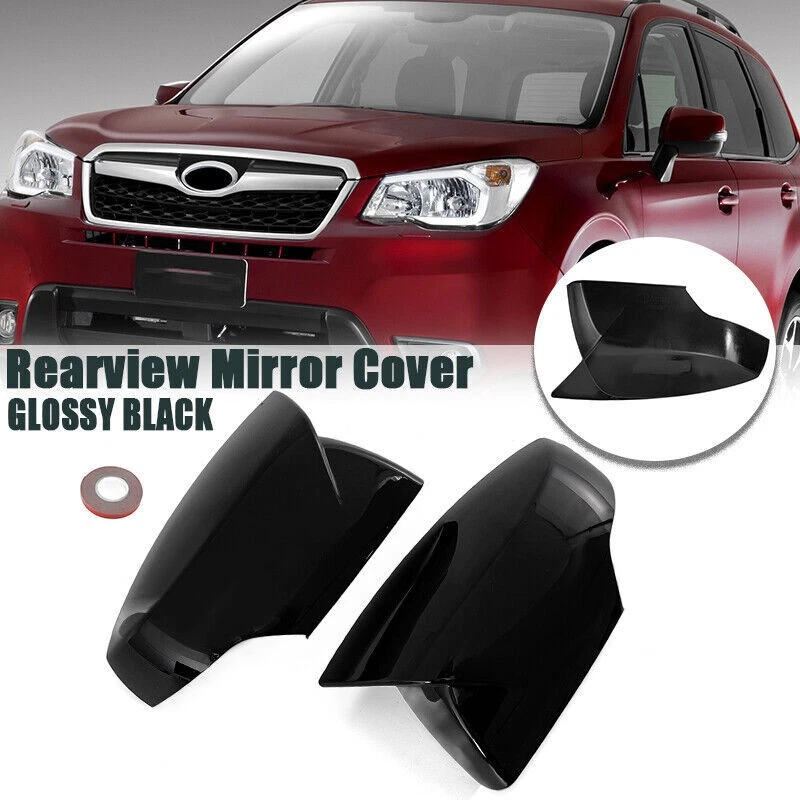 For Subaru Crosstrek Forester Impreza XV Side Rearview Mirror Cover Gloss Black - Image 2 of 4