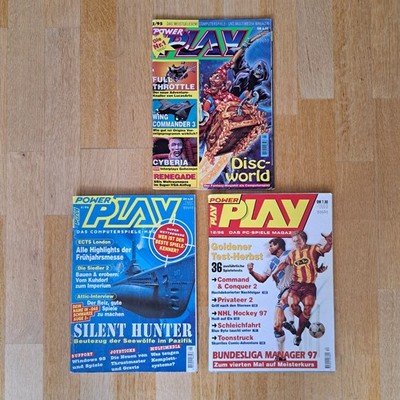 3 x Zeitschrift Magazin ''Power Play'', Hefte; 2 / 95, 6 / 96, 12 / 96, gut!