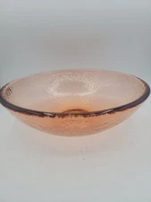 Fire And Light Recycled Art Glass 11- 11.5 Inch Serving Bowl Copper Orange